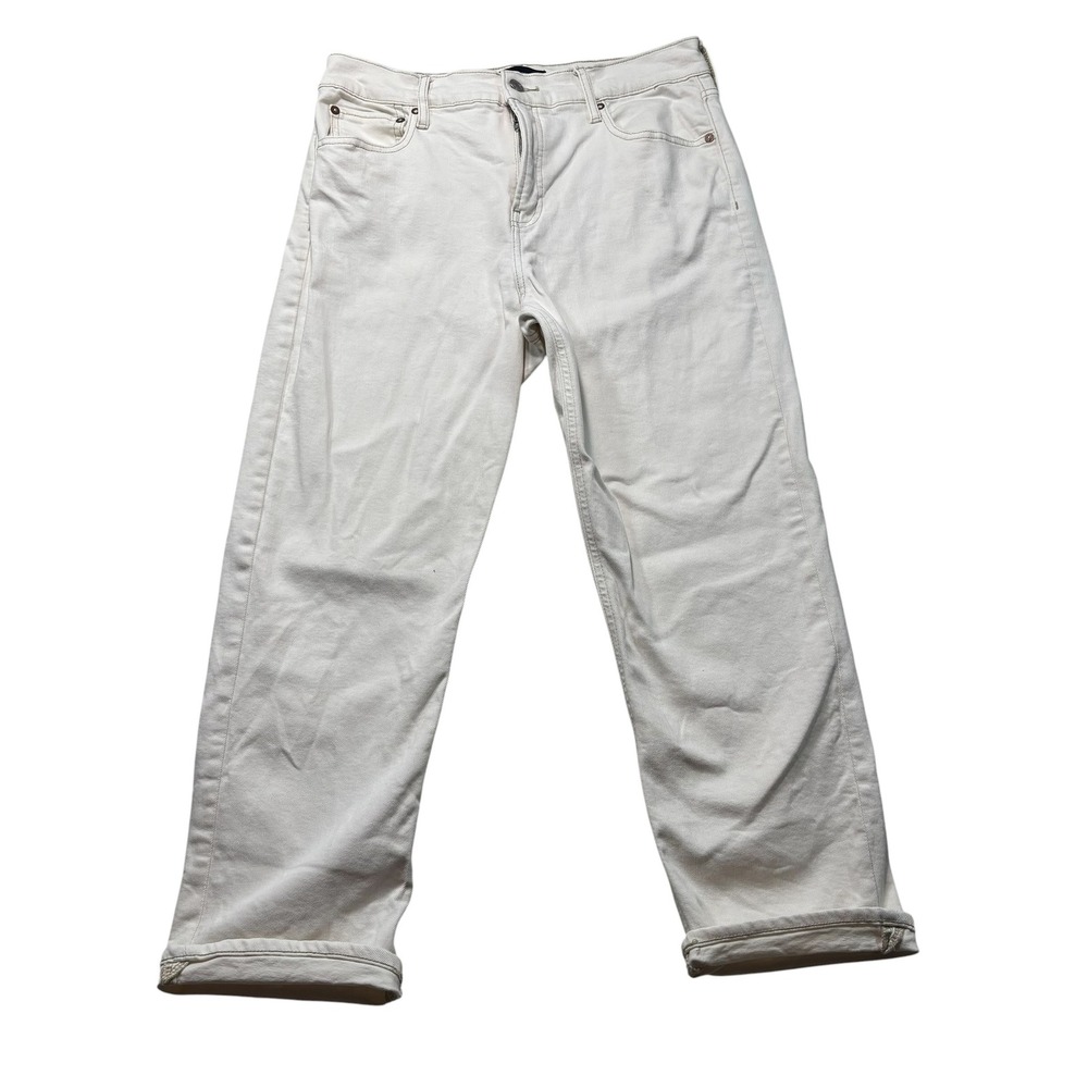 Gap Womens High Rise Straight Leg Jeans White  Denim‎ Size 31 Regular #1147